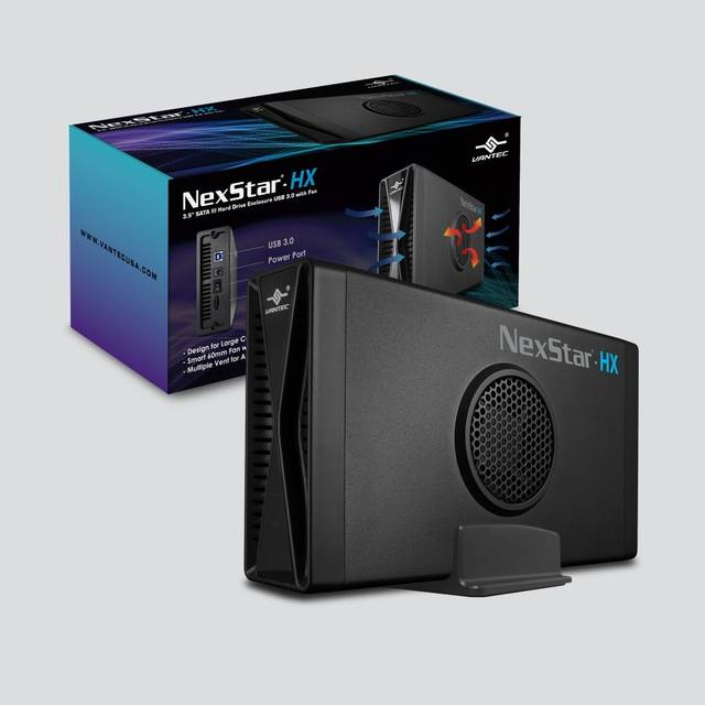 Vantec NexStar HX NST-387S3-BK Drive Enclosure SATA/600 - USB 3.0 Type B Host Interface - UASP Support | NST-387S3-BK