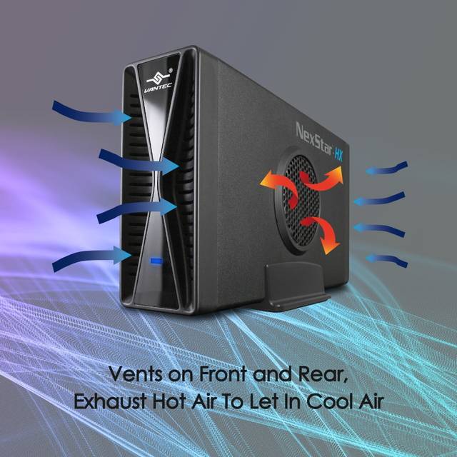 Vantec NexStar HX NST-387S3-BK Drive Enclosure SATA/600 - USB 3.0 Type B Host Interface - UASP Support | NST-387S3-BK