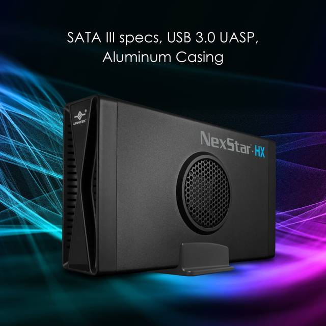 Vantec NexStar HX NST-387S3-BK Drive Enclosure SATA/600 - USB 3.0 Type B Host Interface - UASP Support | NST-387S3-BK