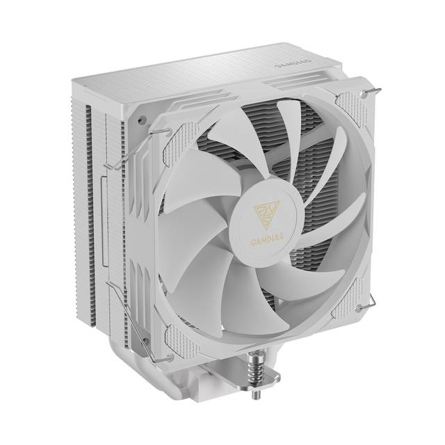 GAMDIAS GD-BOREAS E2-410 WH CPU Air Cooler, 4 Copper Heat Pipes, Thick Base Plate, 120mm Hydraulic Bearing PWM Fan (White) | GD-BOREAS E2-410 WH