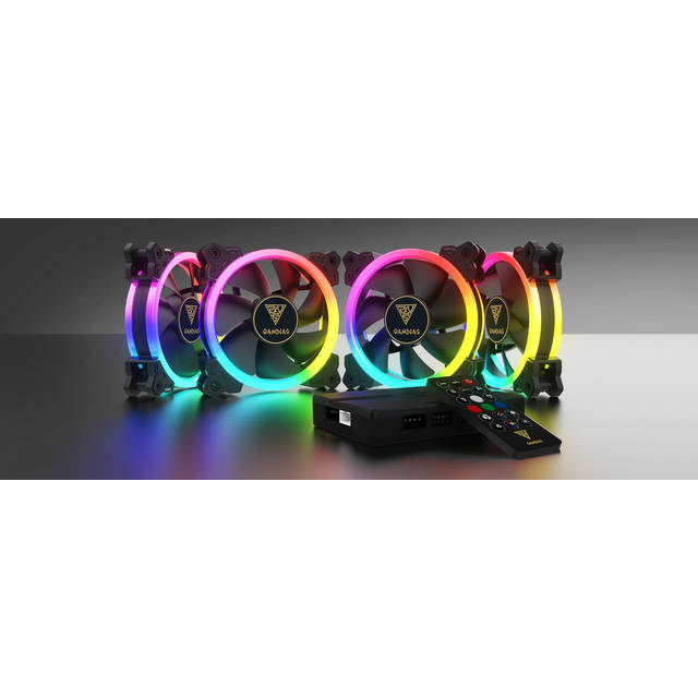 GAMDIAS AEOLUS M2-1204R Cooling Fan - 4 Pack | AEOLUS M2-1204R