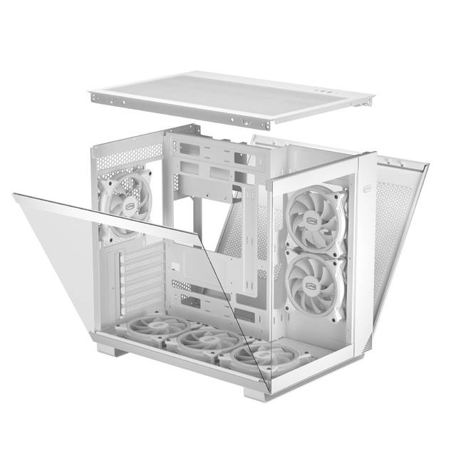PCCOOLER CPS - C3 T500 ARGB White - Mid Tower - Gaming Desktop Case with 6 ARGB Fans - ATX/M-ATX/ITX - 270 Column Free Panoramic View - 360MM Radiator & 400MM GPU Support-C3T500 ARGB WH | C3T500 ARGB WH