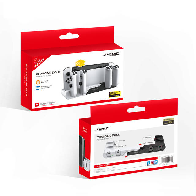 DOBE TNS-0122D Switch Controller Charging Dock Station Compatible with Nintendo Switch & OLED Model Joycons, Charger Station Stand for Joy Cons | TNS-0122D