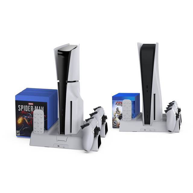 DOBE TP5-3532B PS5/PS5 Slim Stand and Multifunctional Cooling Station with RGB LED Controller Charging Station for Playstation 5 Console, PS5/PS5 Slim Accessories with Cooling Fan | TP5-3532B