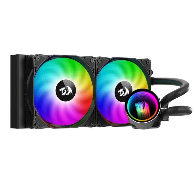 Redragon CCW-3012 Liquid 240-Water Cooling PC, CPU Water Cooler, Intel & AMD Compatible, efficient PWM-Controlled Pump, Fan: 200-1800 RPM, LGA1851 and LGA1700 Contact Frame - Black | CCW-3012