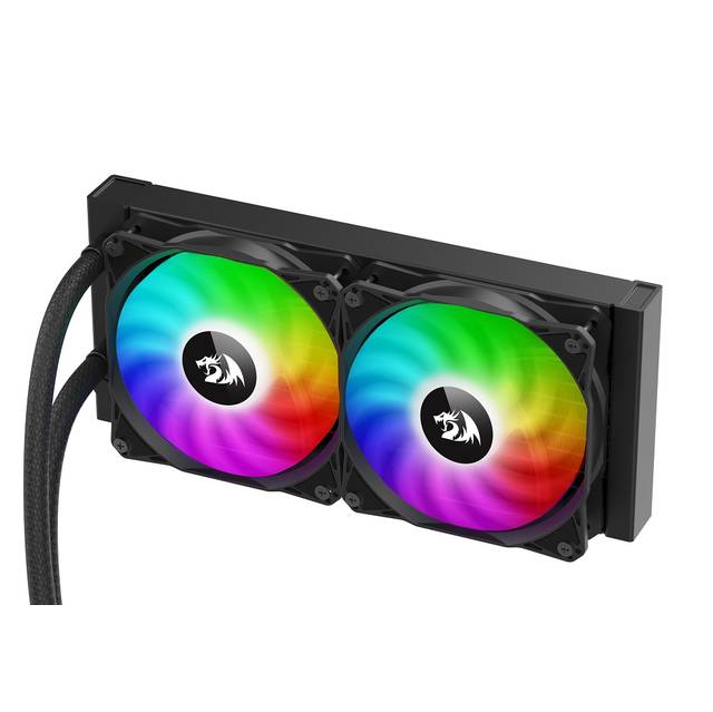 Redragon CCW-3012 Liquid 240-Water Cooling PC, CPU Water Cooler, Intel & AMD Compatible, efficient PWM-Controlled Pump, Fan: 200-1800 RPM, LGA1851 and LGA1700 Contact Frame - Black | CCW-3012