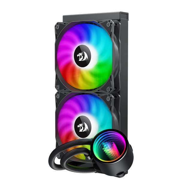 Redragon CCW-3012 Liquid 240-Water Cooling PC, CPU Water Cooler, Intel & AMD Compatible, efficient PWM-Controlled Pump, Fan: 200-1800 RPM, LGA1851 and LGA1700 Contact Frame - Black | CCW-3012