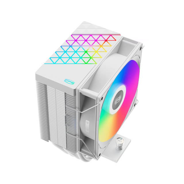 PCCOOLER CPS - R400 ARGB WH CPU Air Cooler, 4 Heat pipes, vivified minimal fashion, 92mm PWM ARGB fan, TDP 180W, for Intel LGA:115X/1200/1700/1851/AMD AM4/AM5 | R400 ARGB WH
