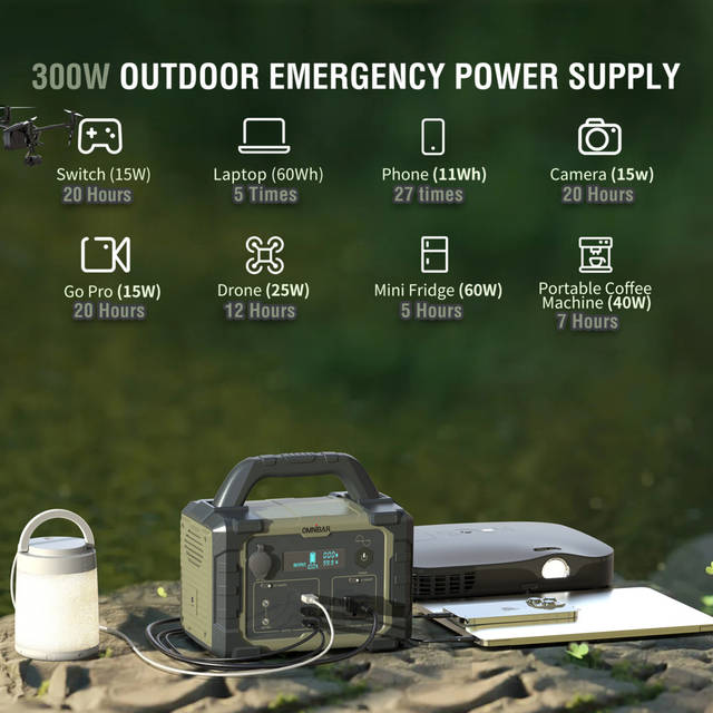 OMNIBAR 300W Portable Power Station | PYS-PEI-U00300 OLIVE GREEN
