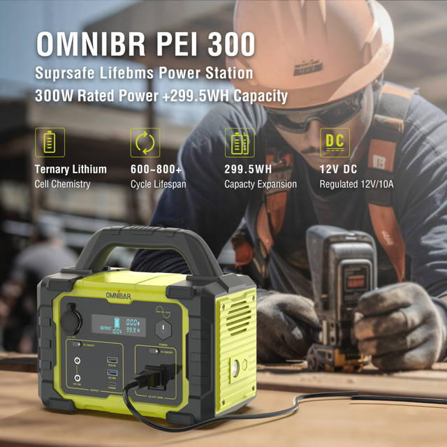 OMNIBAR 300W Portable Power Station | PYS-PEI-U00300 YELLOW GREEN