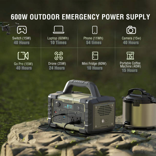 OMNIBAR 600W Portable Power Station | PYS-PEI-U00600 OLIVE GREEN