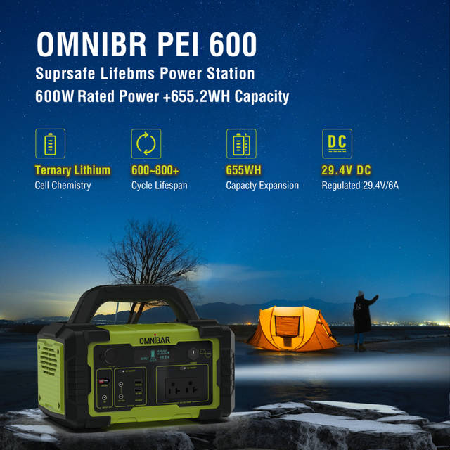 OMNIBAR 600W Portable Power Station | PYS-PEI-U00600 YELLOW GREEN