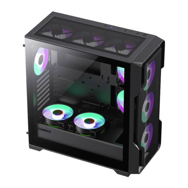 GameMax SIEGE BK E-ATX Full Tower Gaming Case Features Motherboard Back End Cooling 5 ARGB Fans | SIEGE BK