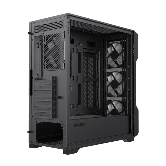 GameMax SIEGE BK E-ATX Full Tower Gaming Case Features Motherboard Back End Cooling 5 ARGB Fans | SIEGE BK