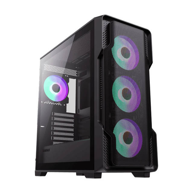 GameMax SIEGE BK E-ATX Full Tower Gaming Case Features Motherboard Back End Cooling 5 ARGB Fans | SIEGE BK