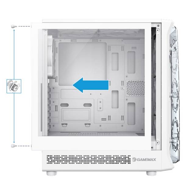 GameMax Starlight 2 AW ATX Mid Tower White PC Case with Tempered Glass Side Panel, Excellent Cooling, and Versatile Storage Support | STARLIGHT 2 AW