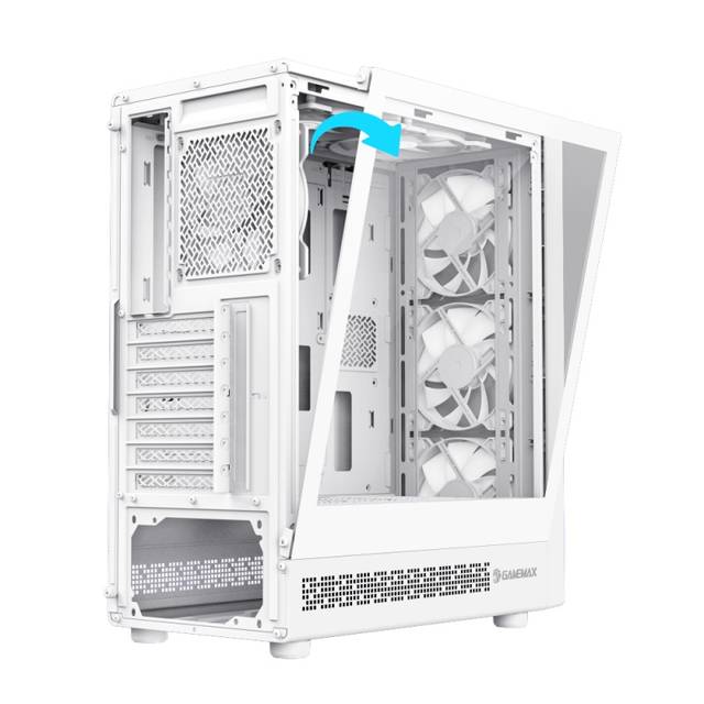GameMax Starlight 2 AW ATX Mid Tower White PC Case with Tempered Glass Side Panel, Excellent Cooling, and Versatile Storage Support | STARLIGHT 2 AW