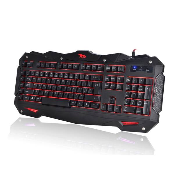 iMicro Cobra IM-KBCOBV8 - Keyboard - backlit - USB - QWERTY - black - retail | IM-KBCOBV8