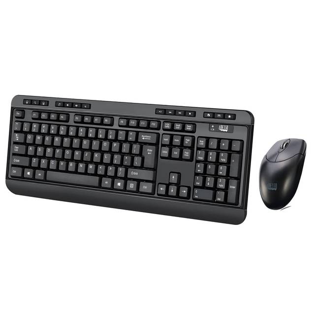 Adesso WKB-1320CB Antimicrobial Wireless Desktop Keyboard and Mouse | WKB-1320CB