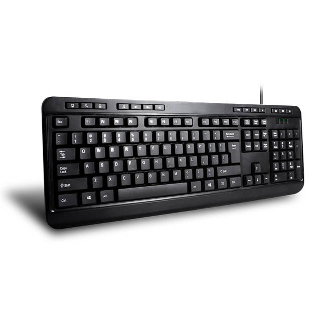 Adesso Spill-Resistant Multimedia Desktop Keyboard (USB) | AKB-132UB