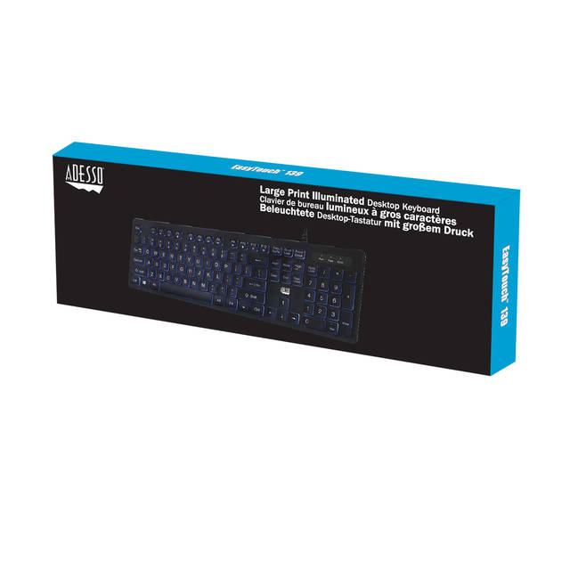 Adesso Large Print Illuminated Desktop Keyboard | AKB-139EB