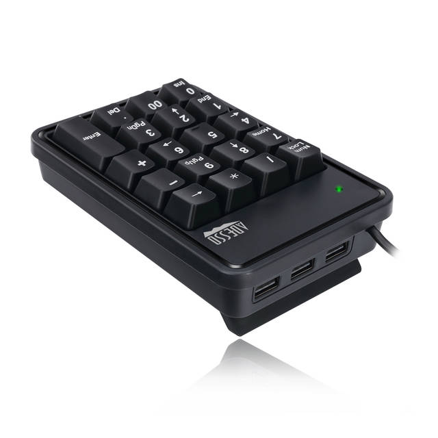 Adesso 19-Key Mechanical Keypad with 3-Port USB Hub | AKB-600HB