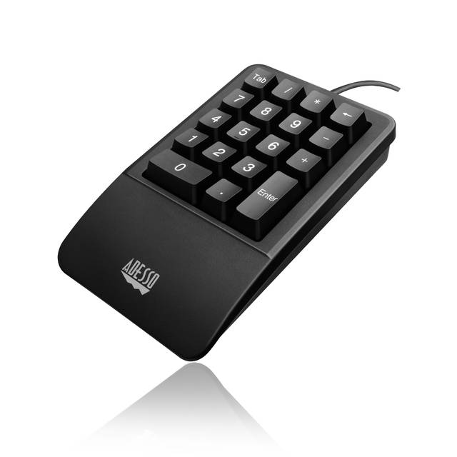 Adesso Antimicrobial Waterproof Numeric Keypad with Wrist Rest Support | AKB-618UB