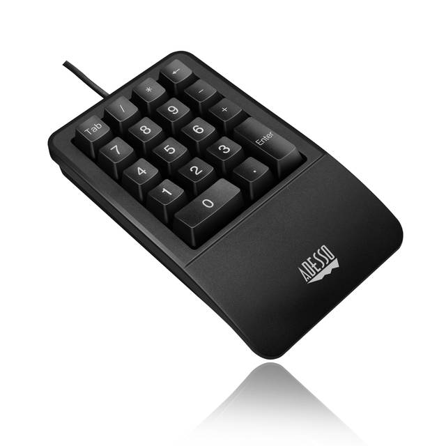 Adesso Antimicrobial Waterproof Numeric Keypad with Wrist Rest Support | AKB-618UB
