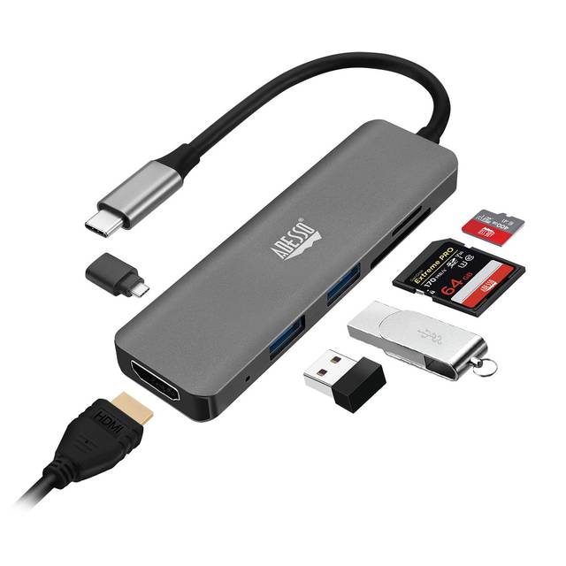 Adesso 6-in-1 USB-C Multi-Port Docking Station (TAA Compliant) | AUH-4020