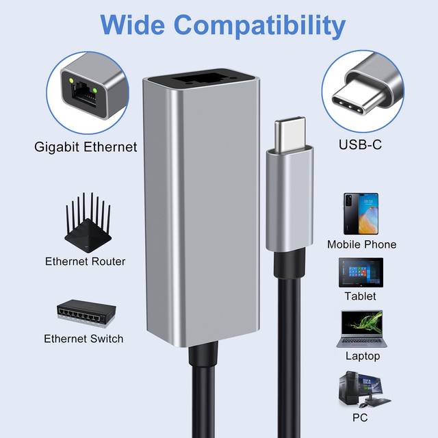 Adesso USB-C to Ethernet Network Adapter (TAA Compliant) | AUH-5000