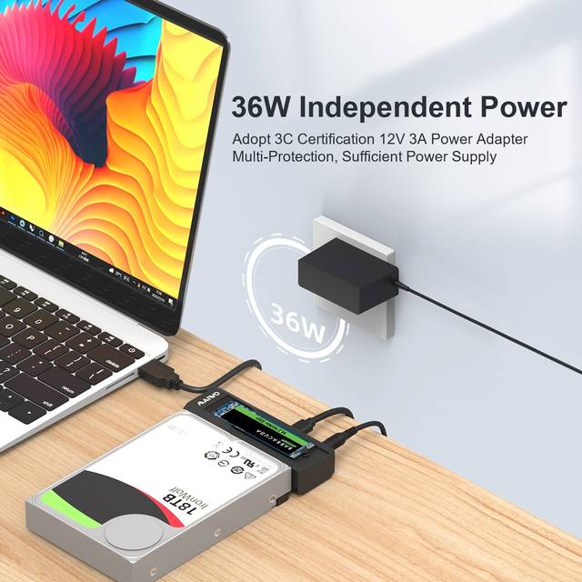 MAIWO K10635N type C 10Gbps to Dual Bay HDD/NVMe M2 SSD Clone Converter for 2.5inch and 3.5 inch SATA | K10635N