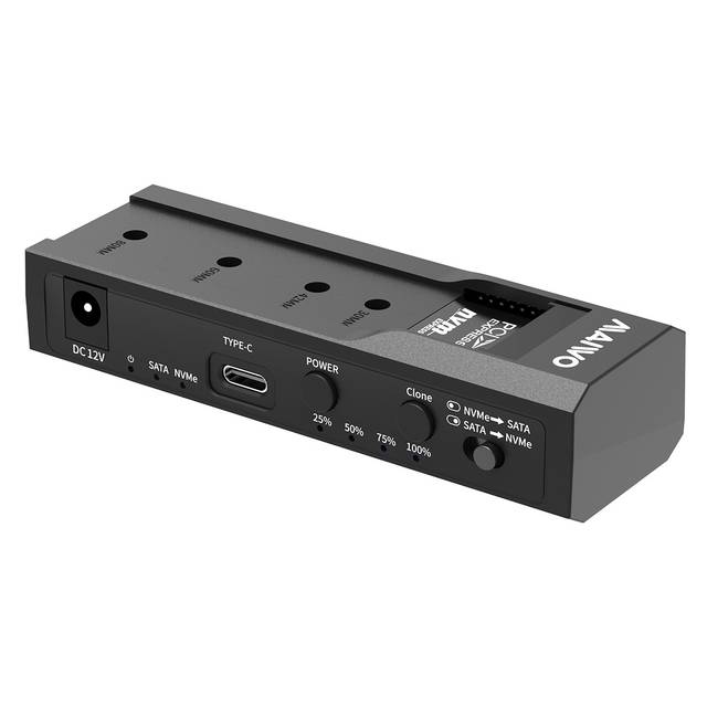 MAIWO K10635N type C 10Gbps to Dual Bay HDD/NVMe M2 SSD Clone Converter for 2.5inch and 3.5 inch SATA | K10635N