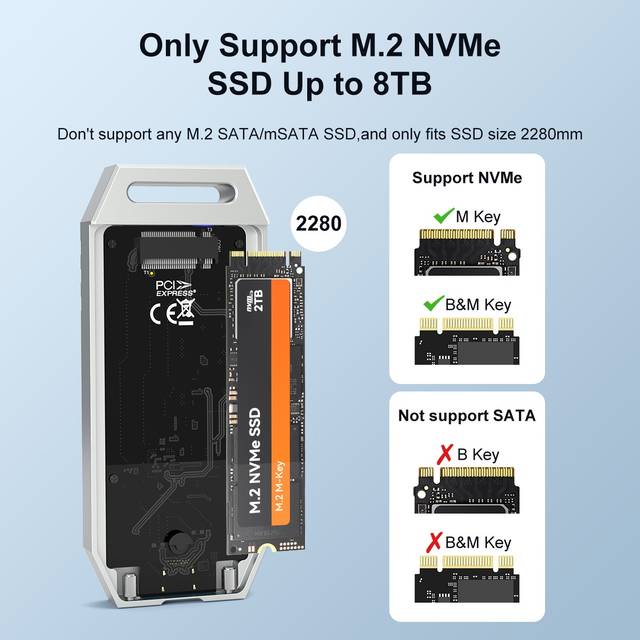 MAIWO K1695 SLIVER Tool Free USB4.0 40Gbps to NVMe SSD Enclosure | K1695 SLIVER