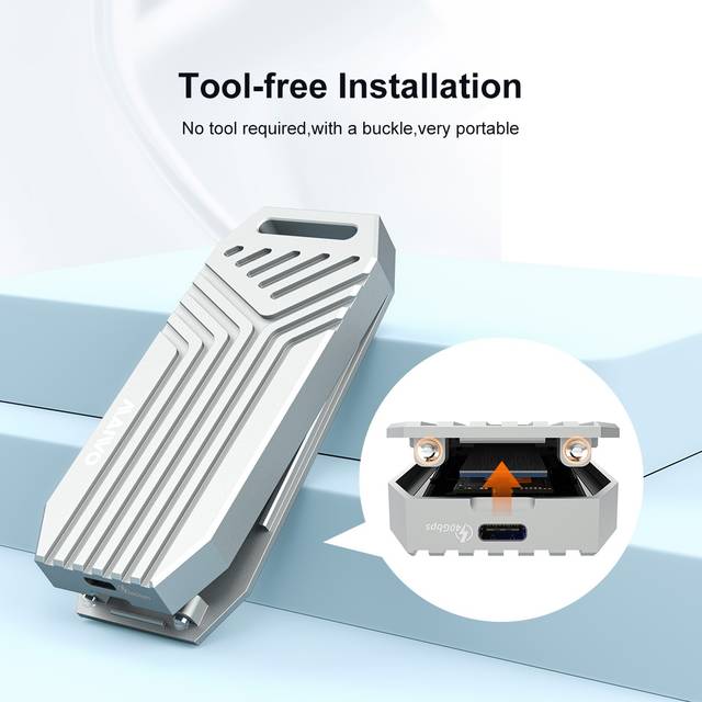 MAIWO K1695 SLIVER Tool Free USB4.0 40Gbps to NVMe SSD Enclosure | K1695 SLIVER