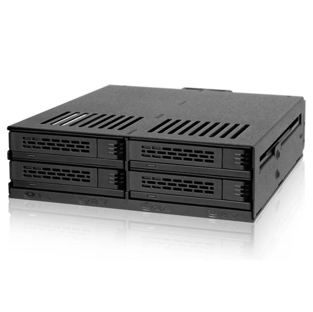 Icy Dock ExpressCage MB324SP-B Drive Enclosure for 5.25" - Serial ATA/600 Host Interface Internal - Black | MB324SP-B