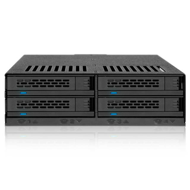 Icy Dock ExpressCage MB324SP-B Drive Enclosure for 5.25" - Serial ATA/600 Host Interface Internal - Black | MB324SP-B