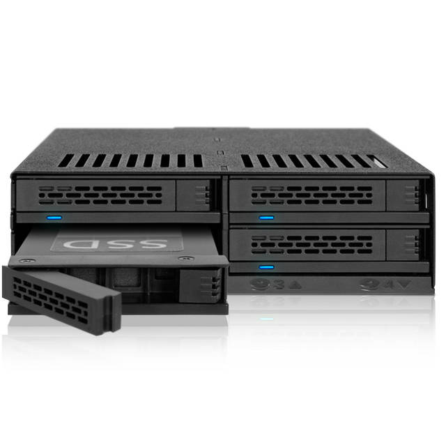 Icy Dock ExpressCage MB324SP-B Drive Enclosure for 5.25" - Serial ATA/600 Host Interface Internal - Black | MB324SP-B
