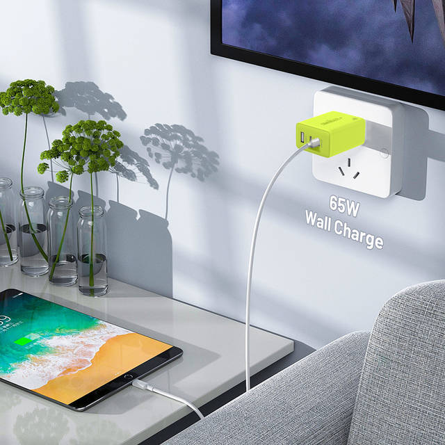 OMNIBARPLUS 65W USB C Charger - 3 Port GaN III Fast Charging Block, Support PPS PD 3.0 USB C Wall Charger | OMN-GAN-3PUS65EB O16-000008