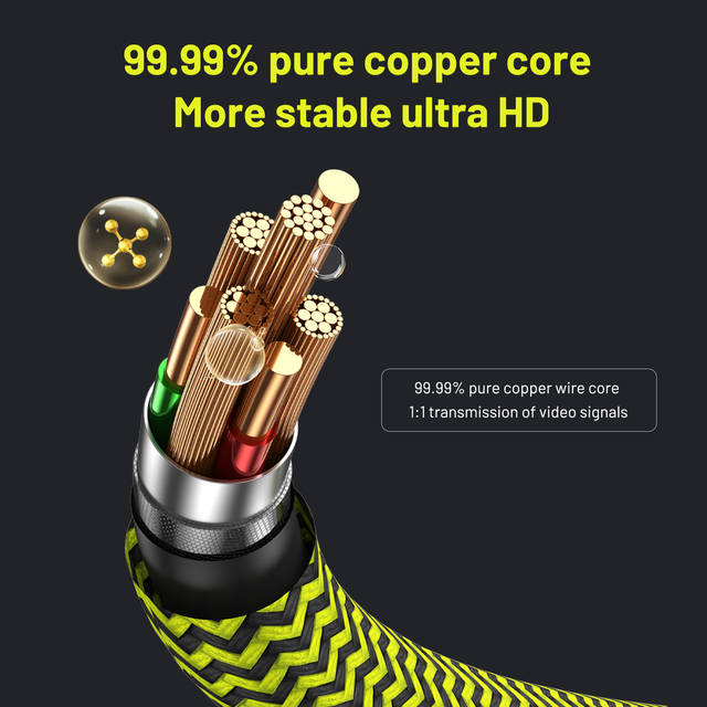 OMNIBARPLUS Basics High-Speed HDMI Cable, 6 ft (Black/ yellow-green) | OMN-HDMI-DP-0672  O16-000015