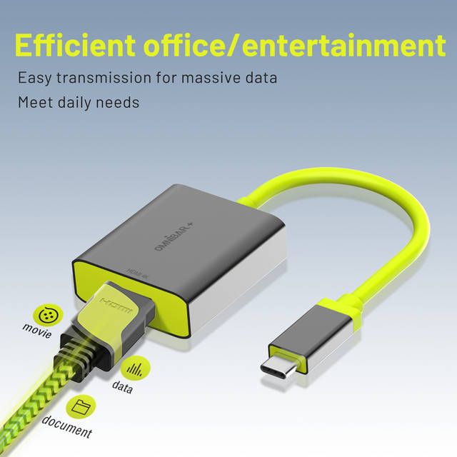 OMNIBARPLUS USB C Hub - 4K 60Hz HDMI, USB-C 5Gbps, 60W PD with USB-C 5Gbps, for MacBook, XPS, Surface Pro | OMN-HUB003 O16-000013