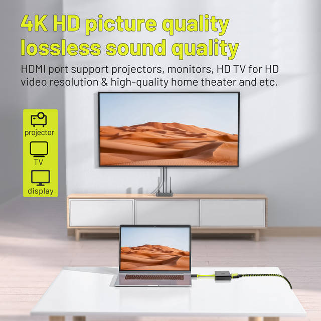 OMNIBARPLUS USB C Hub - 4K 60Hz HDMI, USB-C 5Gbps, 60W PD with USB-C 5Gbps, for MacBook, XPS, Surface Pro | OMN-HUB003 O16-000013