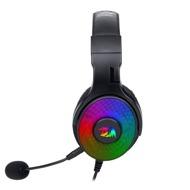 Redragon H350 RGB Wired Gaming Headset, Dynamic RGB Backlight - Stereo Surround-Sound - 50MM Drivers - Detachable Microphone, Over-Ear Headphones Works for PC/PS4/XBOX One/NS | H350RGB