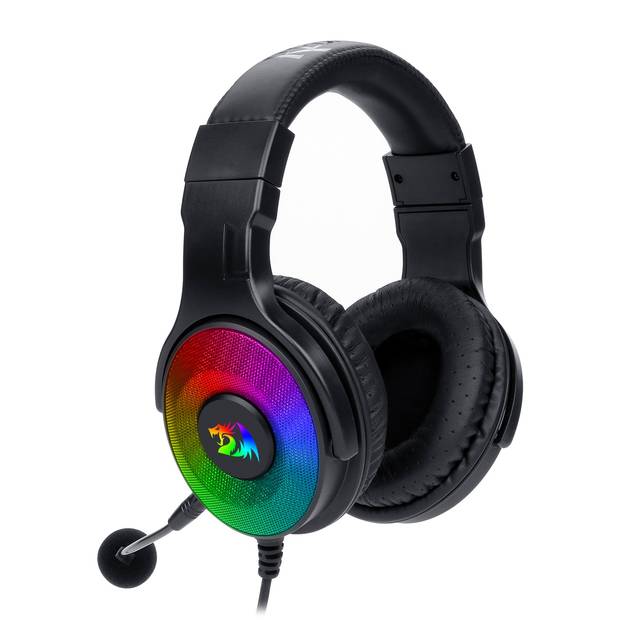 Redragon H350 RGB Wired Gaming Headset, Dynamic RGB Backlight - Stereo Surround-Sound - 50MM Drivers - Detachable Microphone, Over-Ear Headphones Works for PC/PS4/XBOX One/NS | H350RGB
