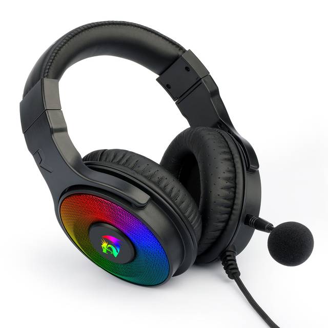 Redragon H350 RGB Wired Gaming Headset, Dynamic RGB Backlight - Stereo Surround-Sound - 50MM Drivers - Detachable Microphone, Over-Ear Headphones Works for PC/PS4/XBOX One/NS | H350RGB