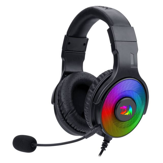 Redragon H350 RGB Wired Gaming Headset, Dynamic RGB Backlight - Stereo Surround-Sound - 50MM Drivers - Detachable Microphone, Over-Ear Headphones Works for PC/PS4/XBOX One/NS | H350RGB