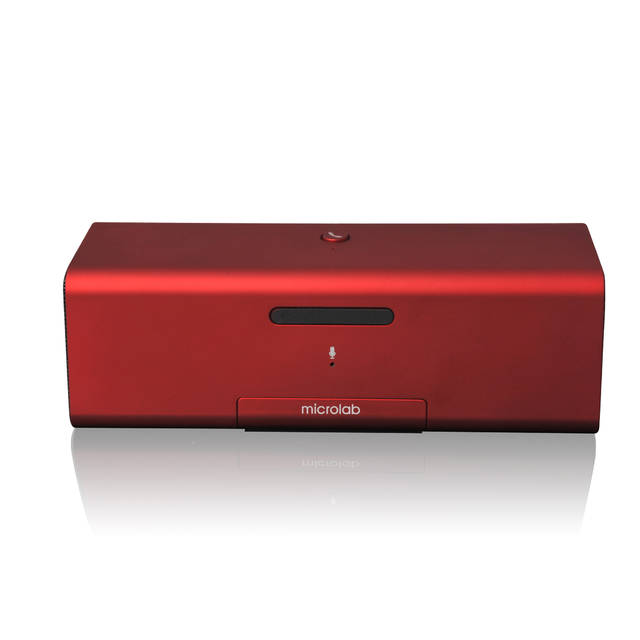 Microlab MD212 Wireless Bluetooth Portable Stereo Speaker w/ Microphone & Rechargeable Battery & Retractable Tray (Red) | MD212RED