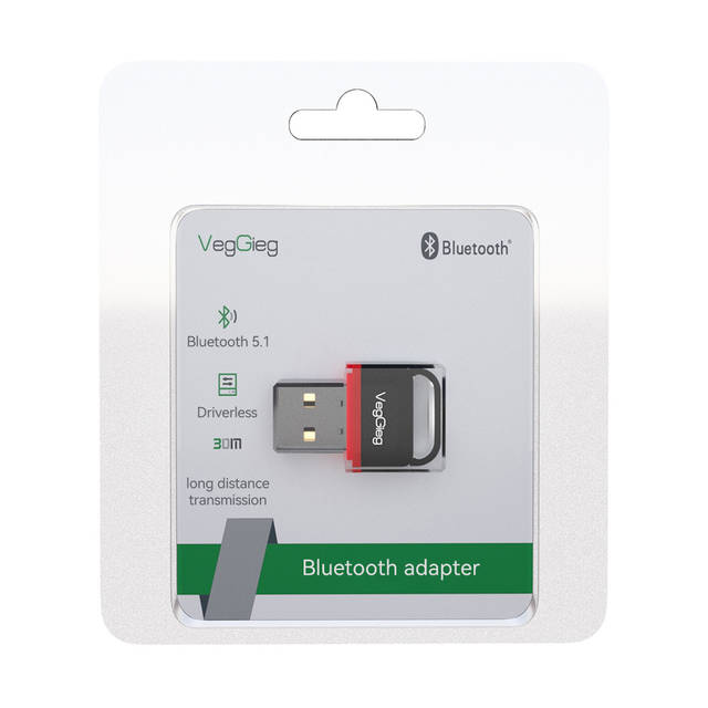 Veggieg V-UB502 Bluetooth Adapter for Bluetooth Headset, Desktop Computer | V-UB502