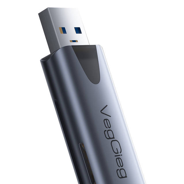 VegGieg V-C307 SD Card Reader, Dual Connector USB 3.0/USB C Memory Reader Adapter - Supports TF, Micro SD, Compatible with MacBook Pro, Air, iPad Galaxy S21 etc. | V-C307